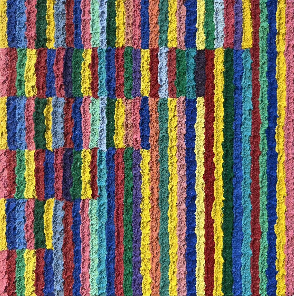 colorful step painting made with lines